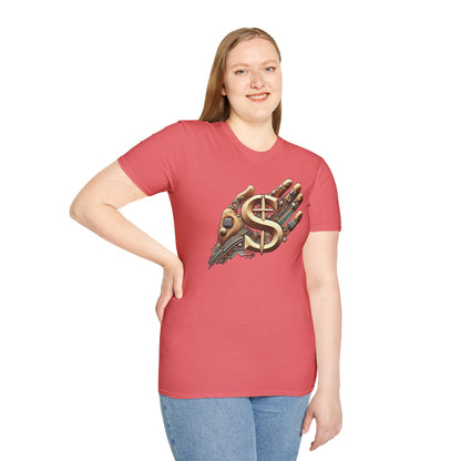 Vintage Robotic Hand Dollar Sign Unisex Softstyle T-Shirt