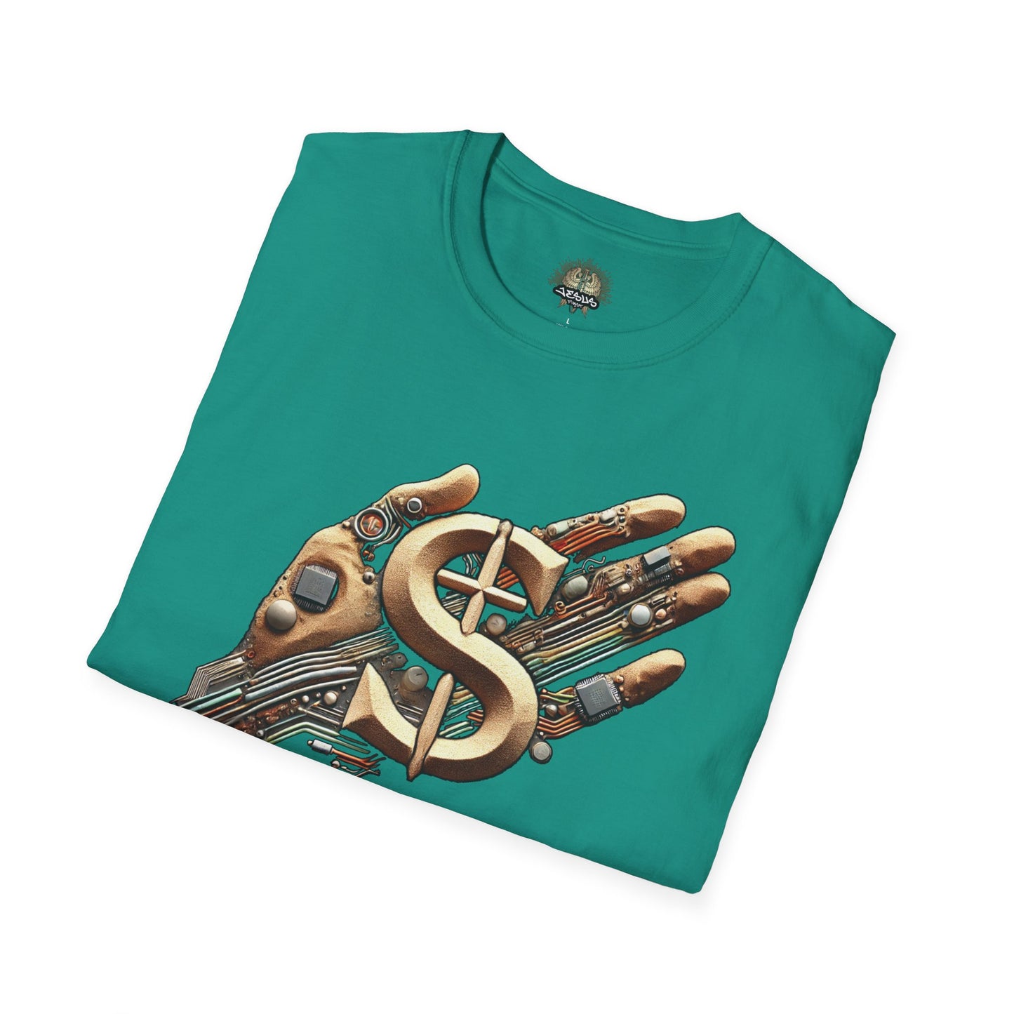 Vintage Robotic Hand Dollar Sign Unisex Softstyle T-Shirt