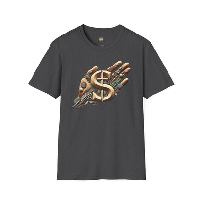 Vintage Robotic Hand Dollar Sign Unisex Softstyle T-Shirt