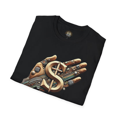 Vintage Robotic Hand Dollar Sign Unisex Softstyle T-Shirt