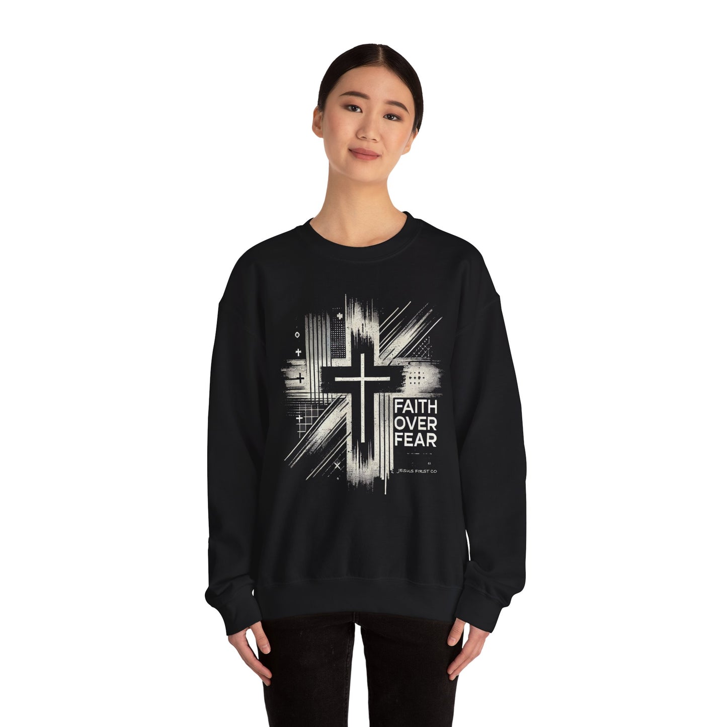 Jesus Graphic Crewneck Sweatshirt for Faith Enthusiasts