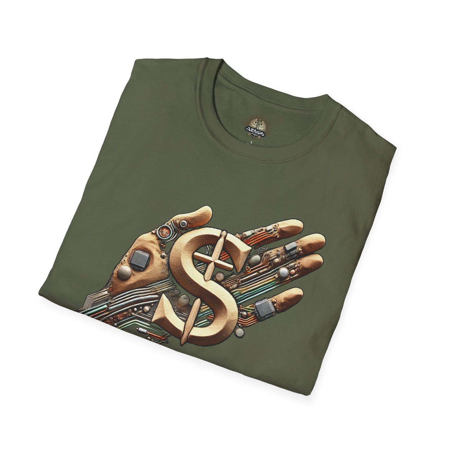 Vintage Robotic Hand Dollar Sign Unisex Softstyle T-Shirt
