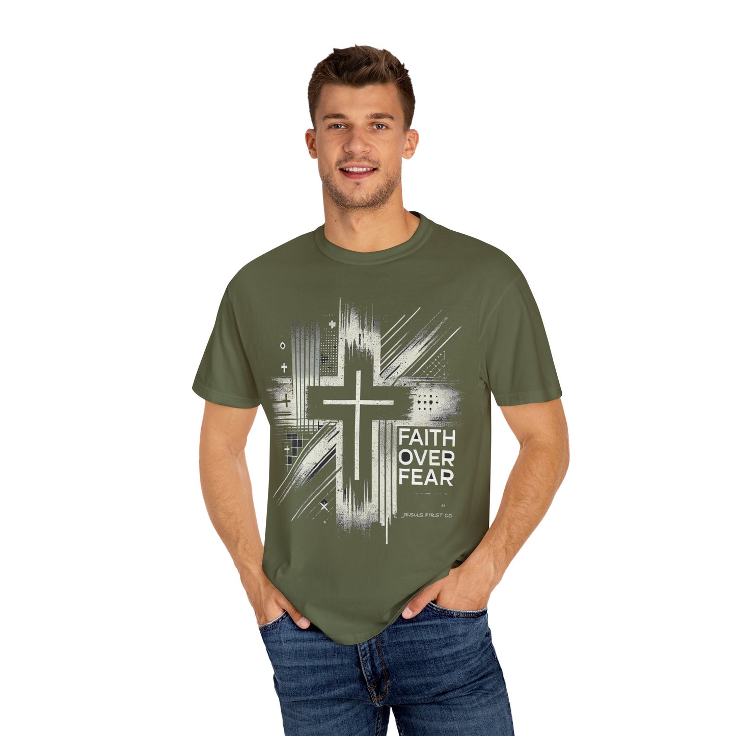 Faith Over Fear Unisex Garment-Dyed T-Shirt