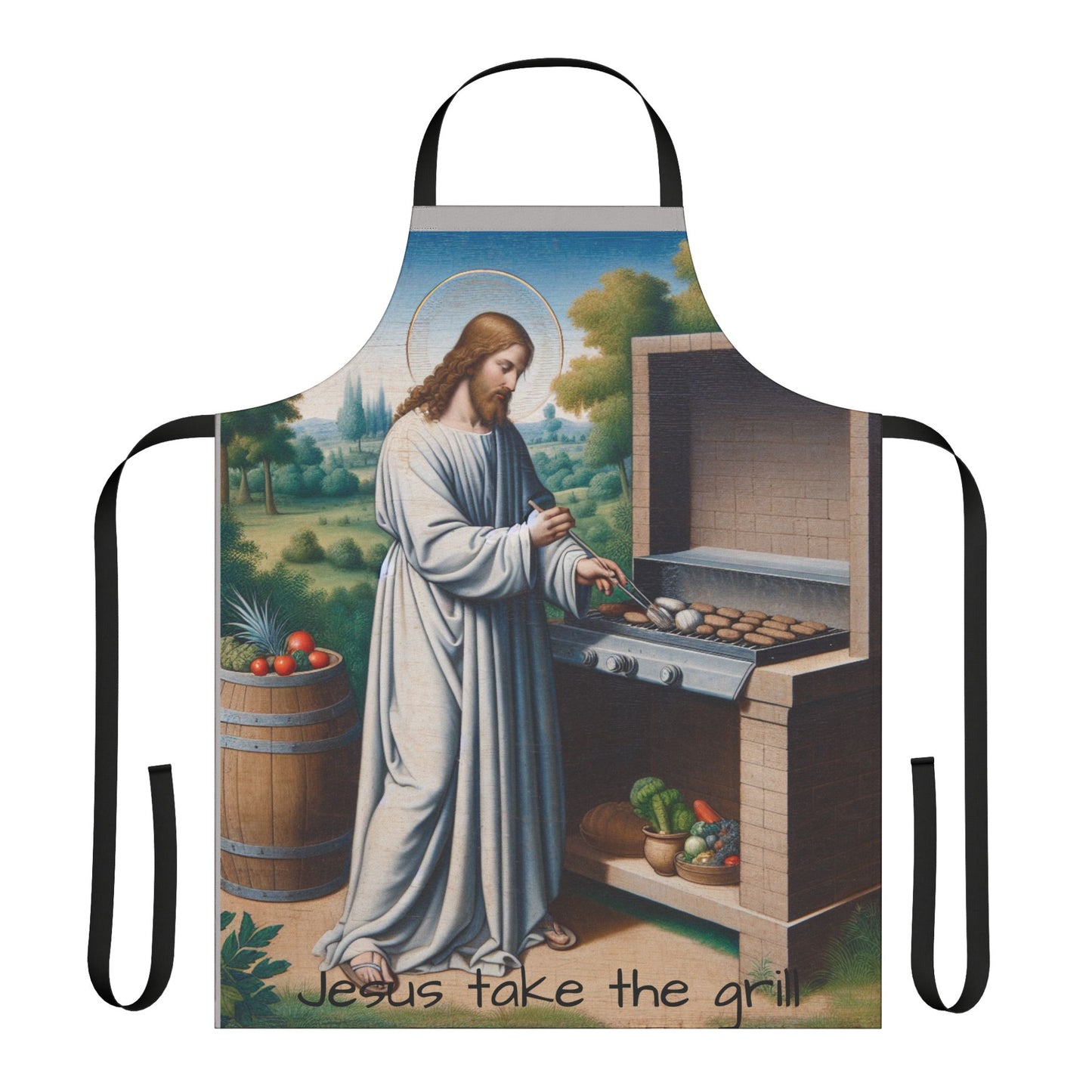 Jesus Take the Grill Apron - 5-Color Straps for BBQ Lovers