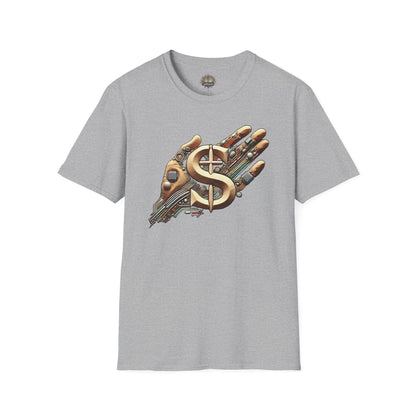 Vintage Robotic Hand Dollar Sign Unisex Softstyle T-Shirt