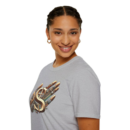 Vintage Robotic Hand Dollar Sign Unisex Softstyle T-Shirt
