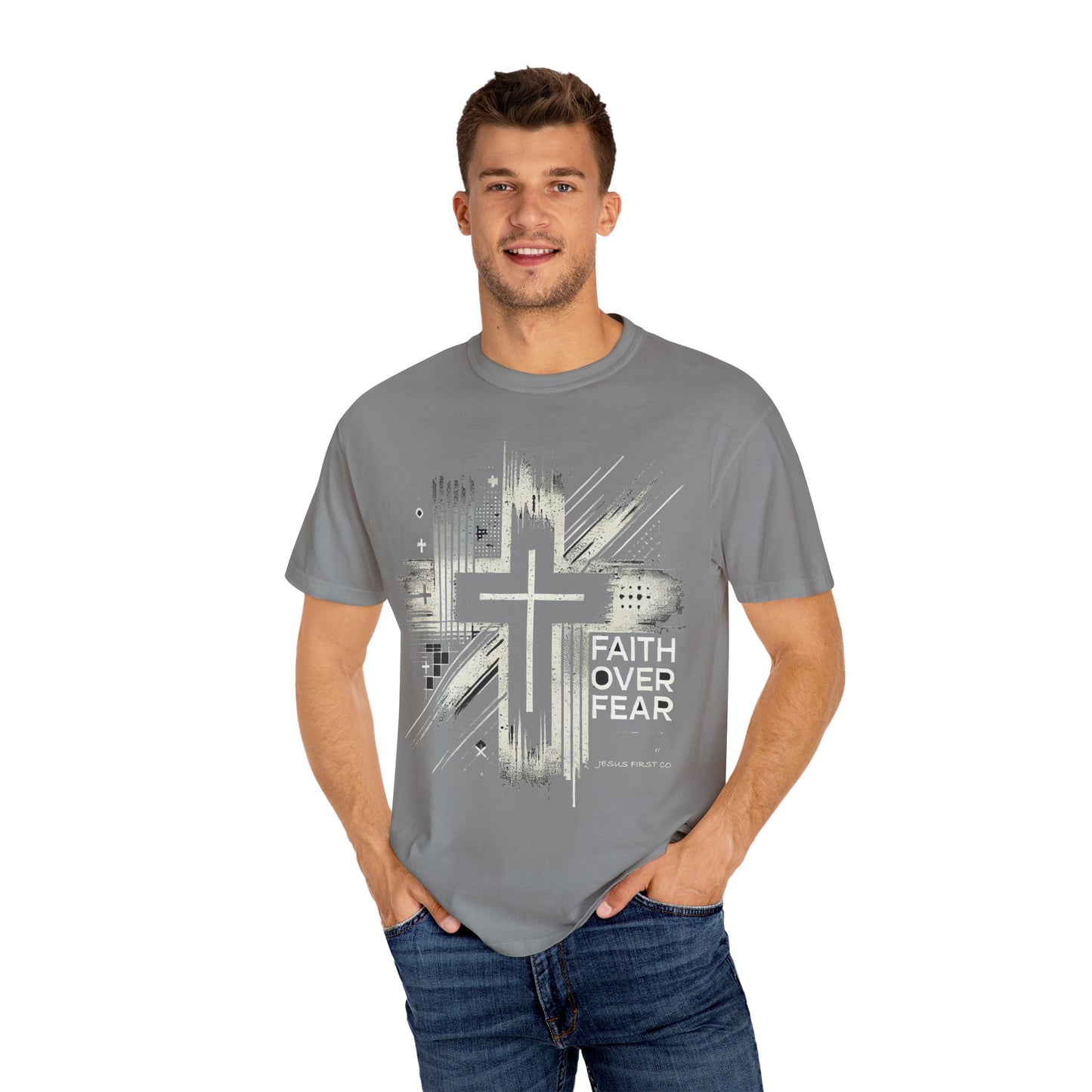 Faith Over Fear Unisex Garment-Dyed T-Shirt