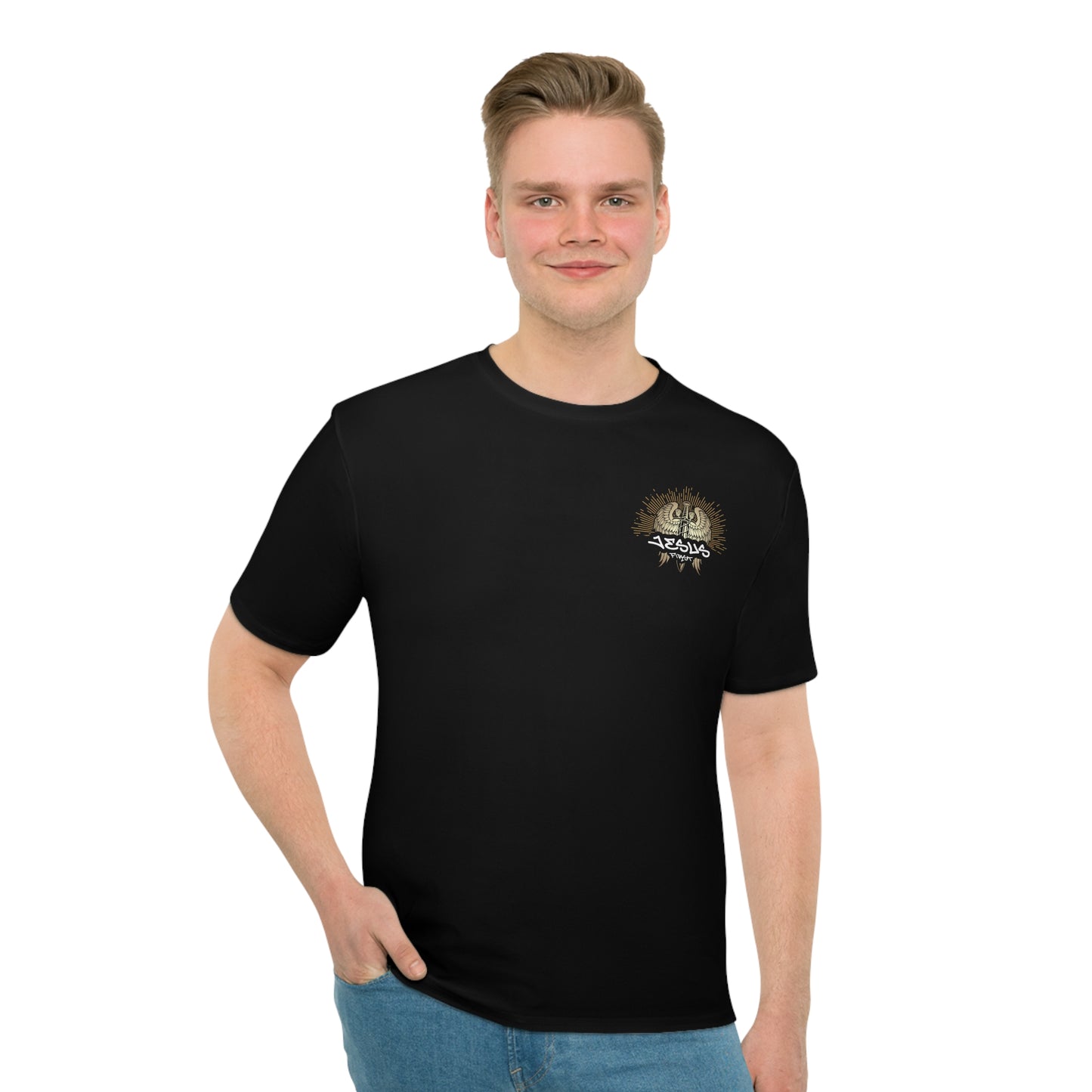 Men's Loose Graphic T-Shirt - 'No Weapon Formed' Western Design