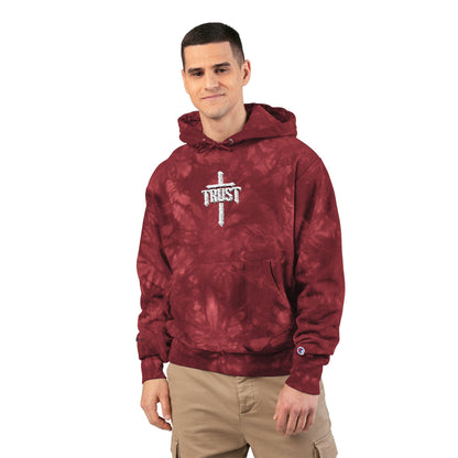 Embroidered Hoodie  'Trust' Gothic Cross