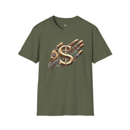 Vintage Robotic Hand Dollar Sign Unisex Softstyle T-Shirt