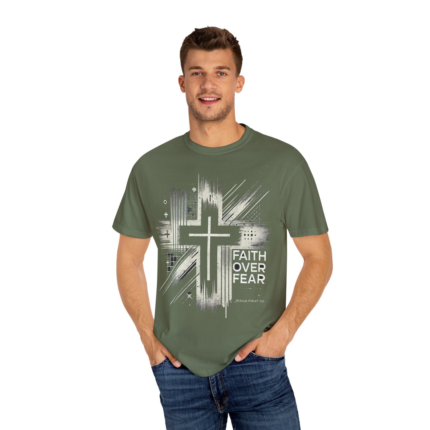 Faith Over Fear Unisex Garment-Dyed T-Shirt
