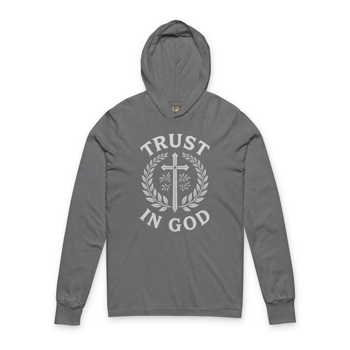 Trust in God Unisex Hooded Long Sleeve Tee, Faith-Based Apparel, Spiritual Gift, Christian Hoodie, Inspirational Wear for All Occasions
