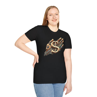 Vintage Robotic Hand Dollar Sign Unisex Softstyle T-Shirt