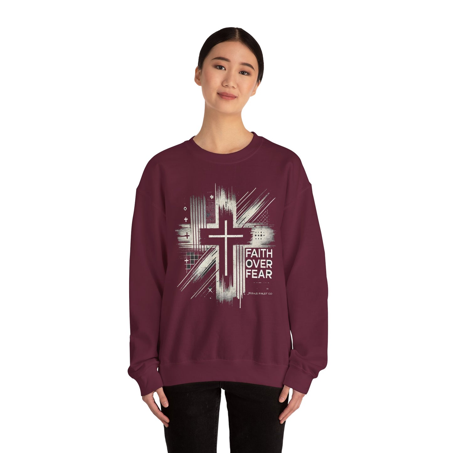 Jesus Graphic Crewneck Sweatshirt for Faith Enthusiasts