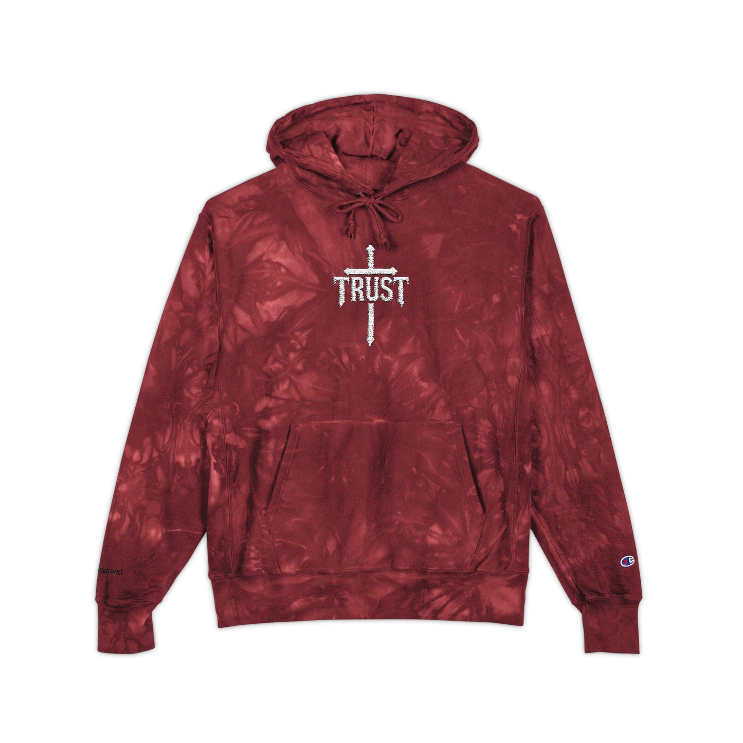 Embroidered Hoodie  'Trust' Gothic Cross