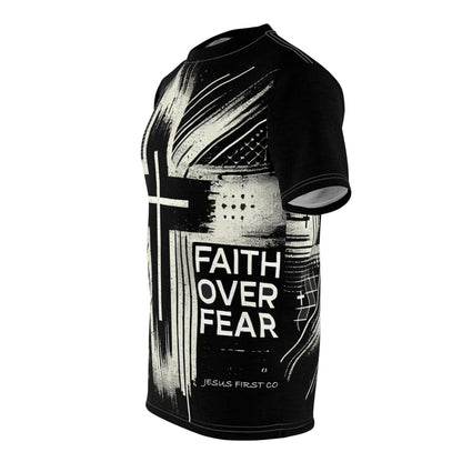 Faith Over Fear Unisex Cut & Sew Tee - Inspirational Christian T-Shirt