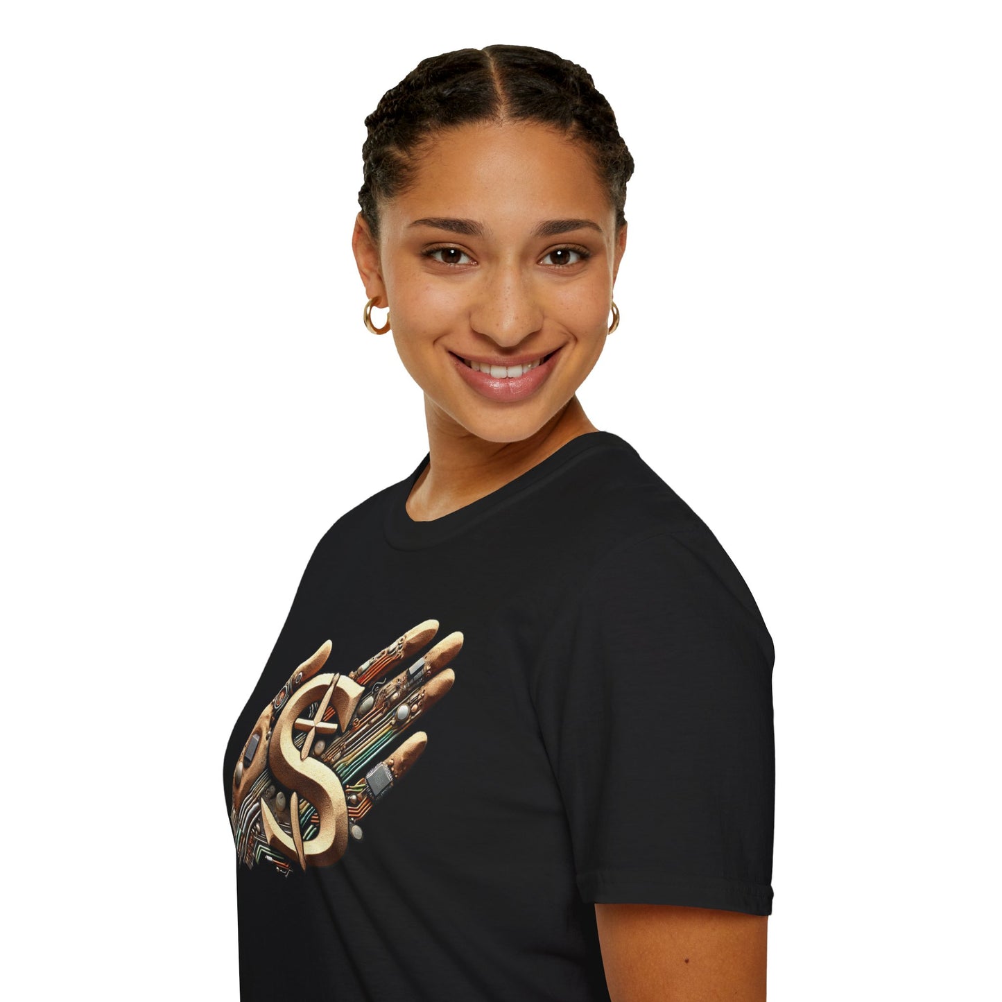 Vintage Robotic Hand Dollar Sign Unisex Softstyle T-Shirt