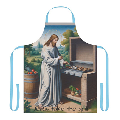 Jesus Take the Grill Apron - 5-Color Straps for BBQ Lovers