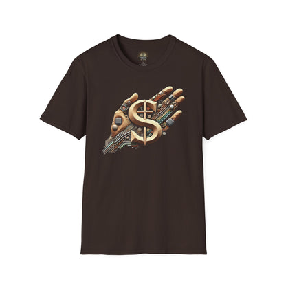 Vintage Robotic Hand Dollar Sign Unisex Softstyle T-Shirt