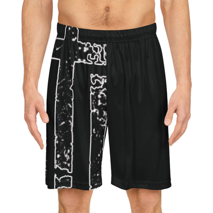 Basketball Shorts with Flag/Cross